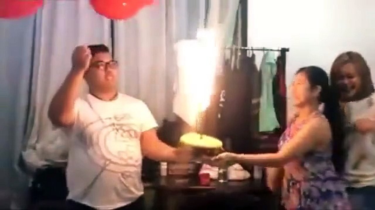 Birthday balloon explosion