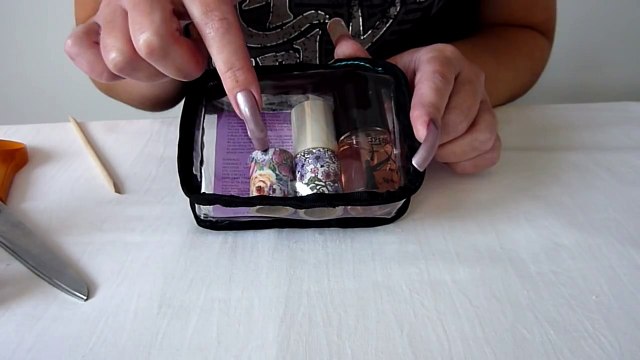 How To Apply Nail Foils. Polished Natural Nails With Pretty Art Details / Design Foil