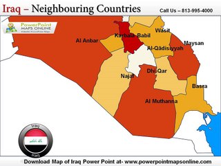 PowerPoint Template Map of Iraq