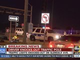 Driver knocks out traffic pole in Phoenix