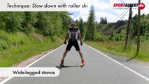 Roller Skiing Cross Skating Skiking Technique Slow Down with Roller Ski by www.sportalbert.de