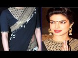 Priyanka Chopra Looking Hotter In Black & Golden Saree