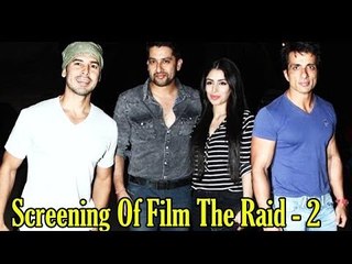 Sonu Sood & Dino Moriye Spotted @ Premiere Of Film "The Raid - 2"