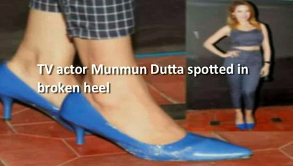 TV actor Munmun Dutta spotted in broken heels