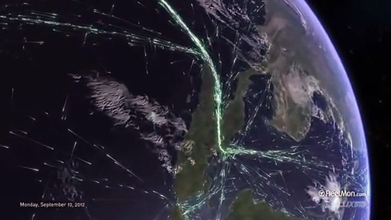 Trafic maritime vu de l'espace.