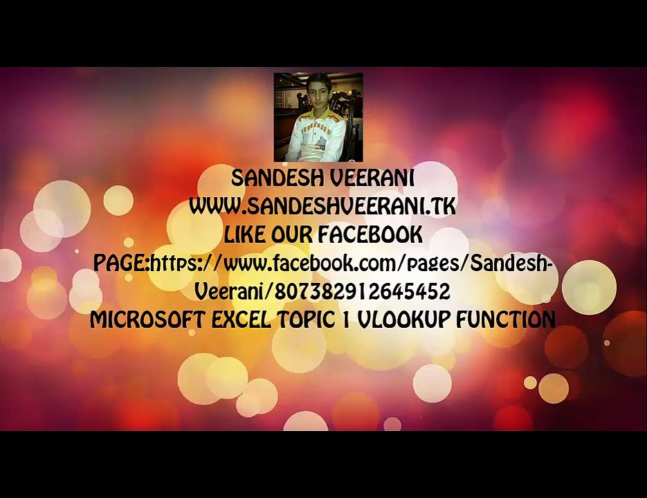 Microsoft Excel Topic 1 VLOOKUP FUNCTION