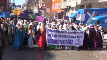 Şırnak'ta Dbp'li Kadınlar, Kadına Şiddeti Yürüyüşle Protesto Etti