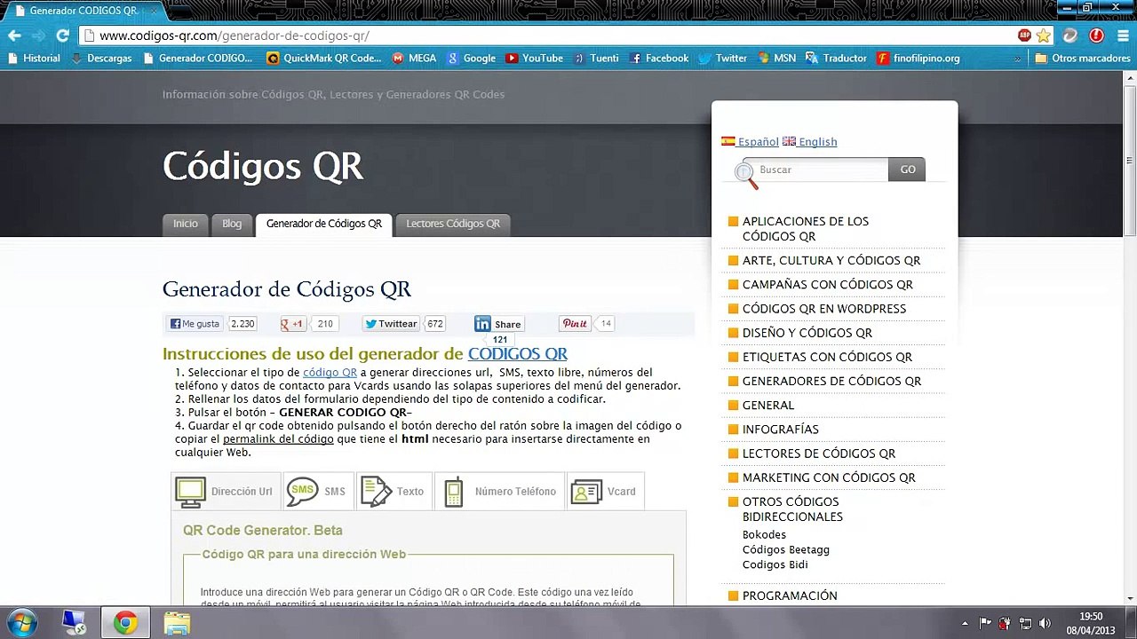 Como generar tu codigo QR + Programa para leer Bidi en el PC 2015