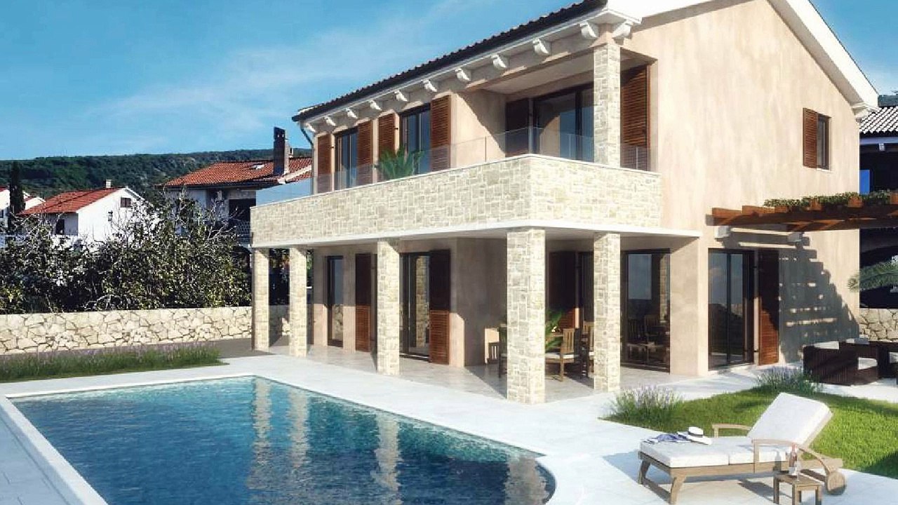Nekretnine otok Krk | Luksuzna kamena villa smještana u prekrasnoj uvali Punat