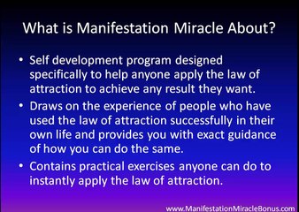 Manifestation Miracle Review with Bonus LOA Ebook