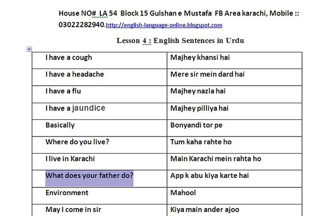 lesson four Basic English sentenc