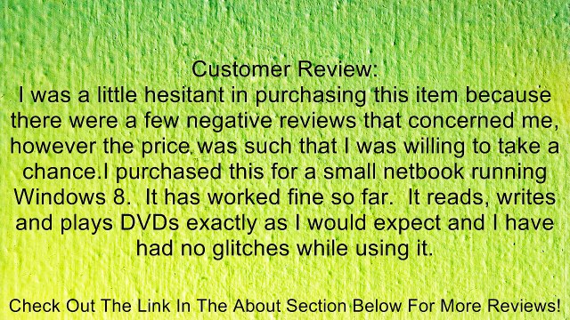 Generic USB External CD -RW / DVD-RW Drive Black Review