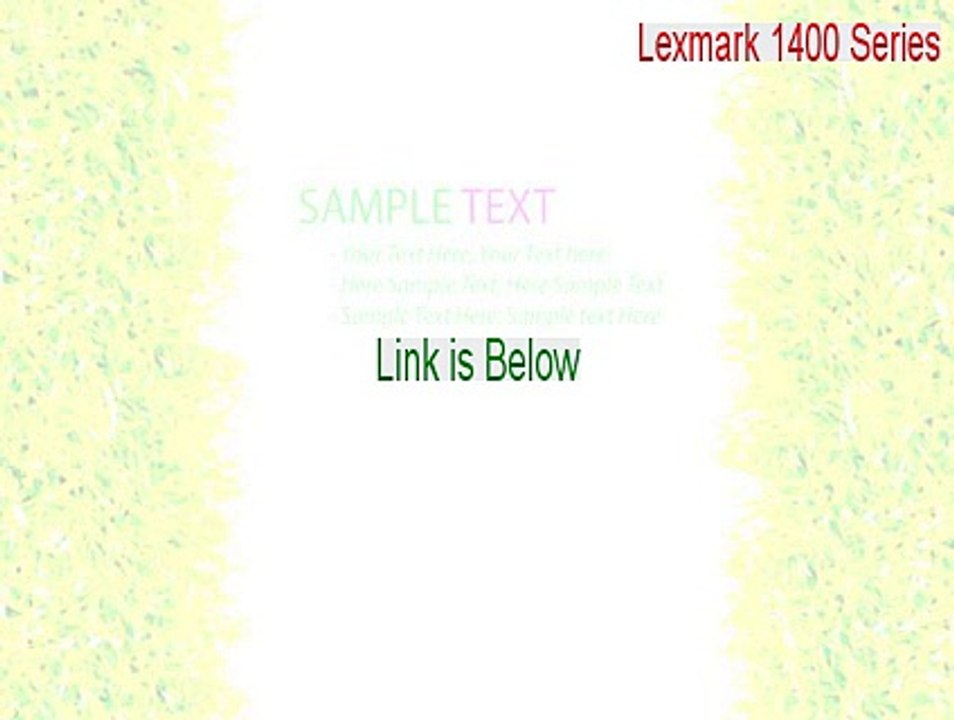 Lexmark 1400 Series Crack [Legit Download]