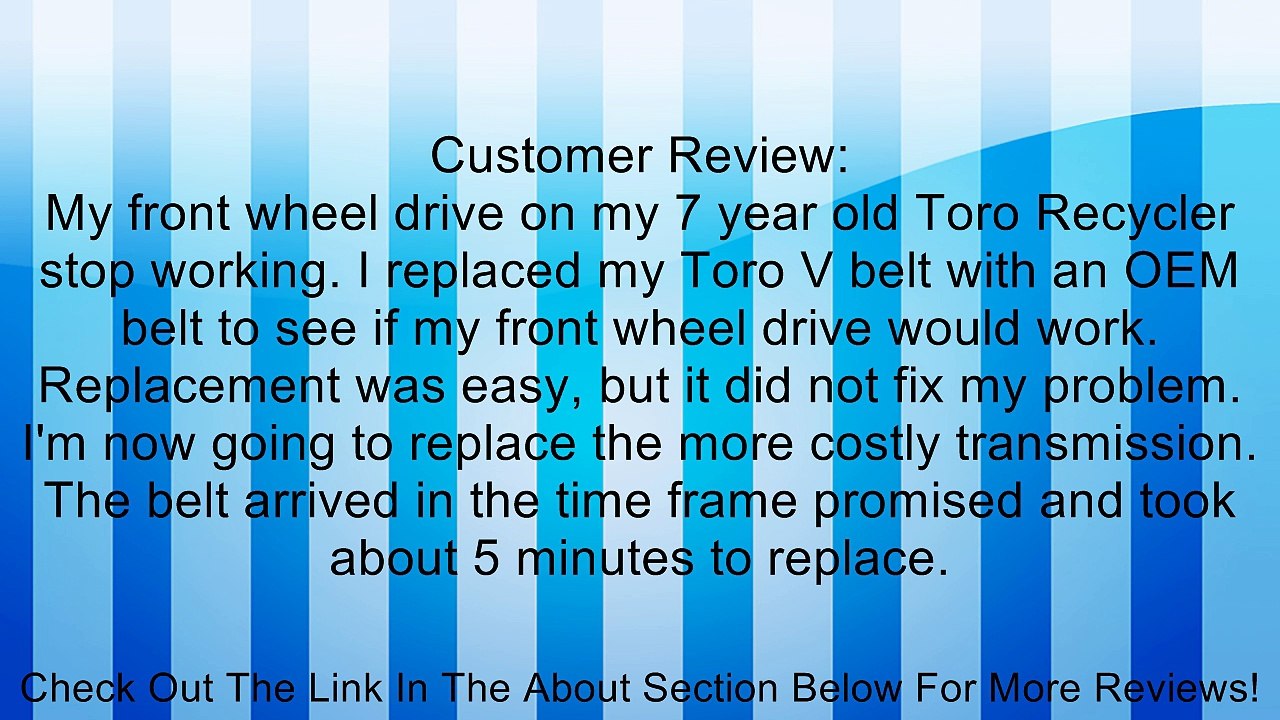 GENUINE OEM TORO PARTS - V-BELT 91-2258 Review
