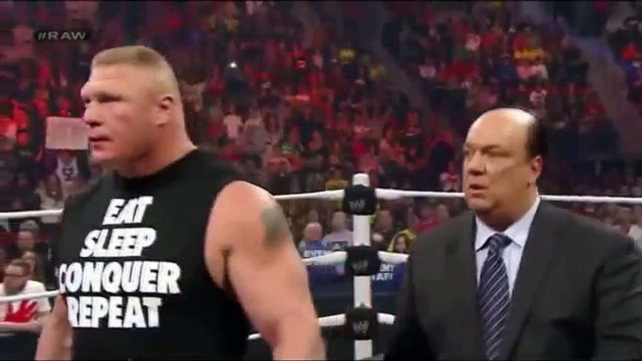 WWE RAW 2-16-15 - Sting Attacks Brock Lesnar
