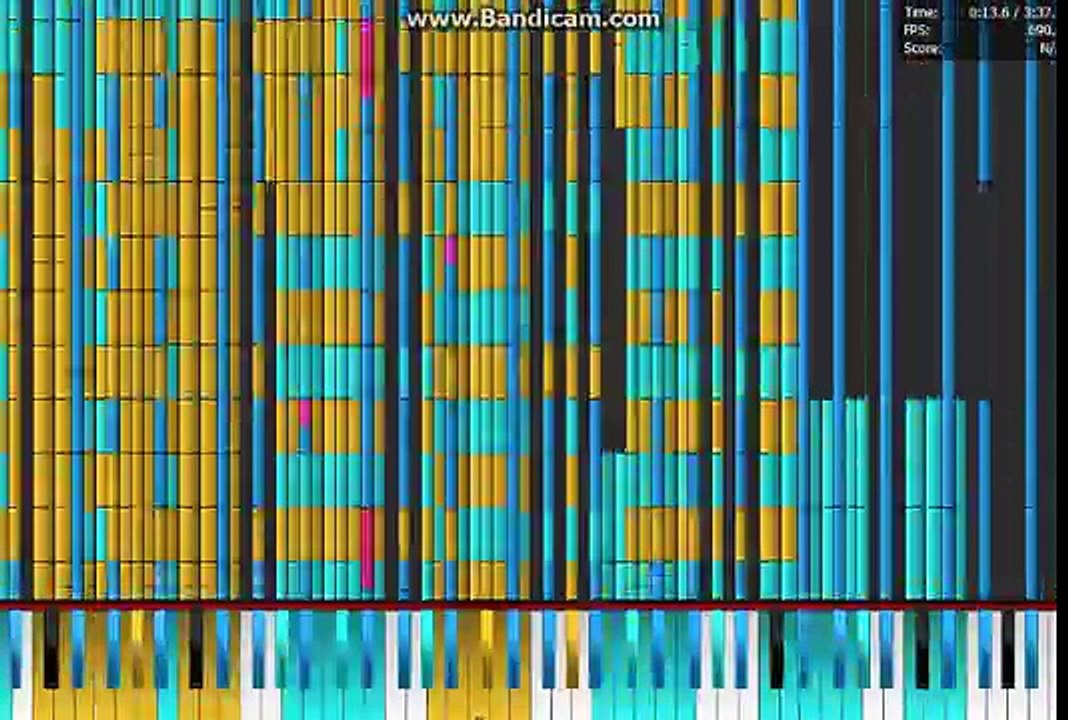 [Black MIDI] NES Style - Bad Apple!! 3.5 million notes - Piano From Above
