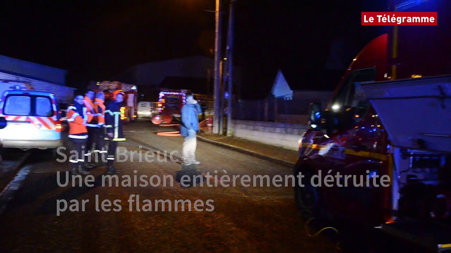 Saint Brieuc Une Maison Entierement Detruite Par Les Flammes Video Dailymotion
