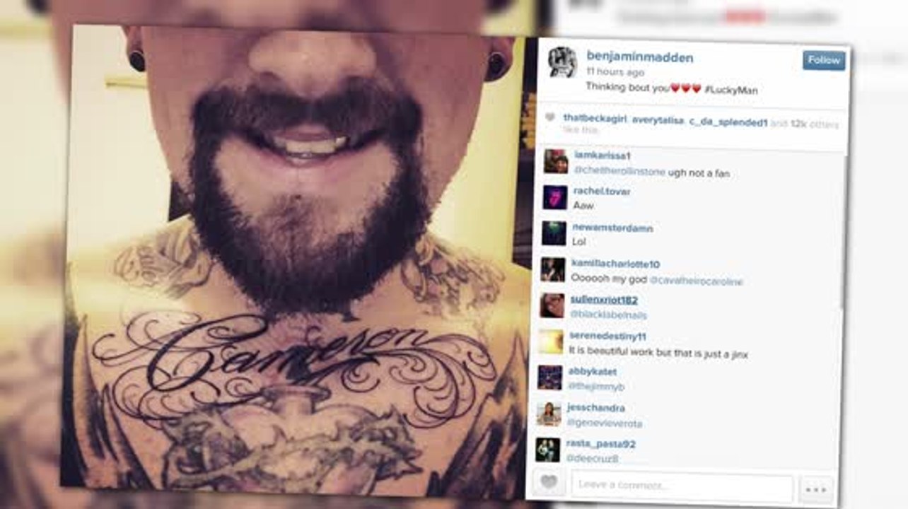 Benji Madden Gets A Tattoo For Wife Cameron Diaz - video Dailymotion, image size:1284x720