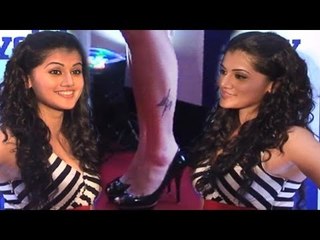 Bubbly Hot Gal Taapsee Pannu Huge Balloons Exposed @ Mid Day Relaunch Party