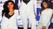 Richa Chadda Exposing Her Black Bra In White Suit @ Mid Day Relaunch Party