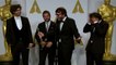 Alejandro Gonzalez Inarritu and team at Oscars Press Room