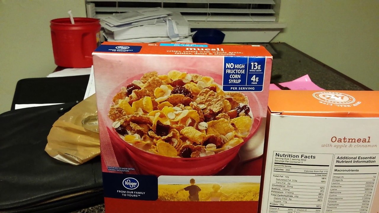 Yevo Oatmeal Vs. "Nutritious" Cereal