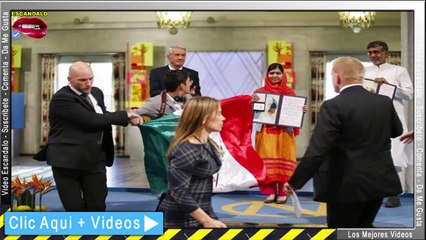 Joven Mexicano INTERRUMPE entrega del Nobel de la Paz a Malala Yousafzai Ingresando con Bandera de Mexico