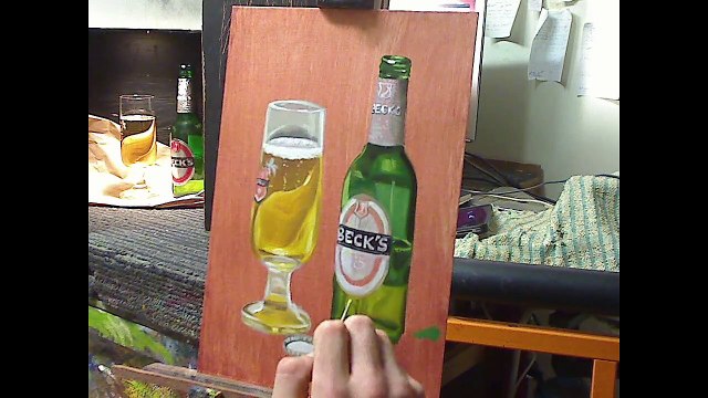 99 Paintings of Beer by Ben Sherar - Beer 4 : Beck's