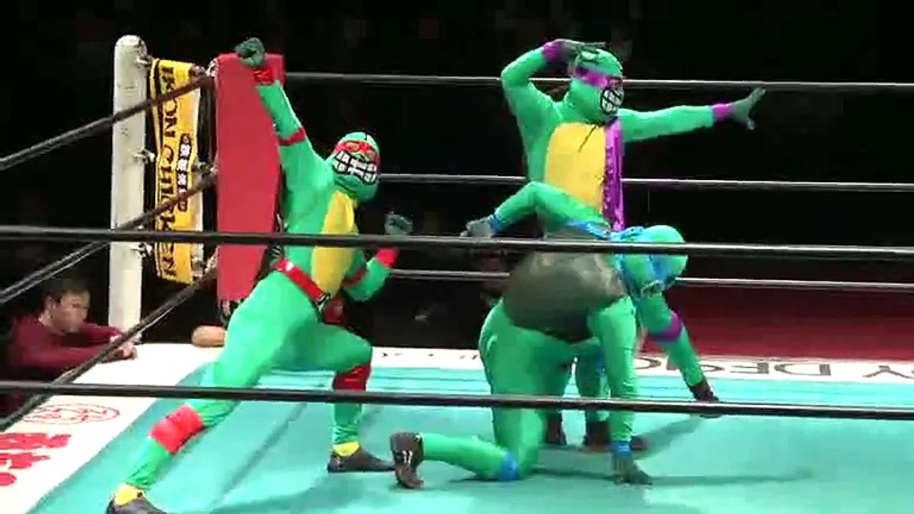 Kameshi-ka, Kameshi #1 & Kameshi #2 vs. Fujita “Jr” Hayato, Takeshi Minamino & Ken45° (Michinoku Pro)