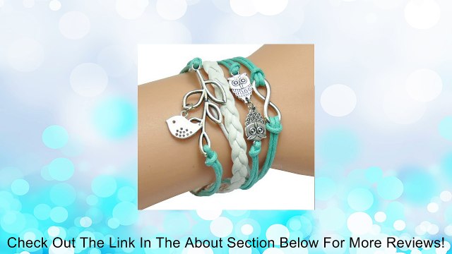 Vintage Silver Infinite Bracelet Love White Blue Leather Rope Cross Infinity (2) Review