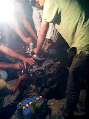 First Start of My Pathfinder TD27 Nissan Diesel Engine after the overhaulling