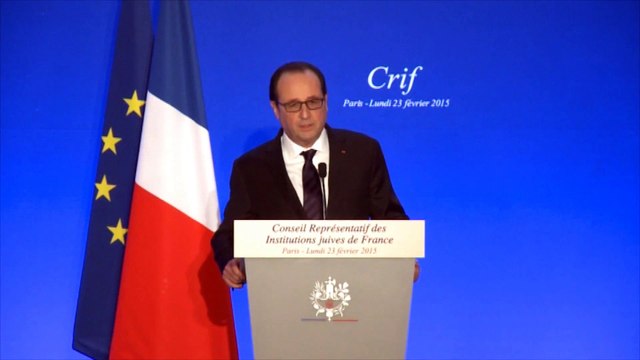 Hollande au dîner du CRIF: les juifs sont chez eux en France