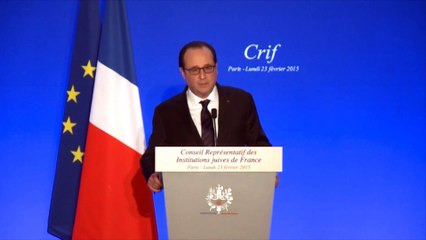 Hollande au dîner du CRIF: les juifs sont "chez eux" en France