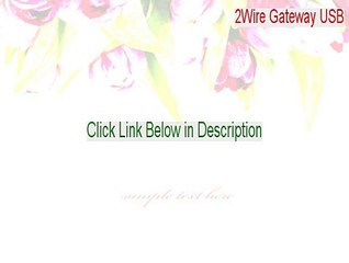 2Wire Gateway USB Download (Legit Download 2015)