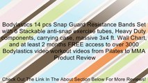Bodylastics 14 pcs Snap Guard Resistance Bands Set with 6 Stackable anti-snap exercise tubes, Heavy Duty components, carrying case, massive 3x4 ft. Wall Chart, and at least 2 months FREE access to over 3000 Bodylastics video workout videos from Pilates to