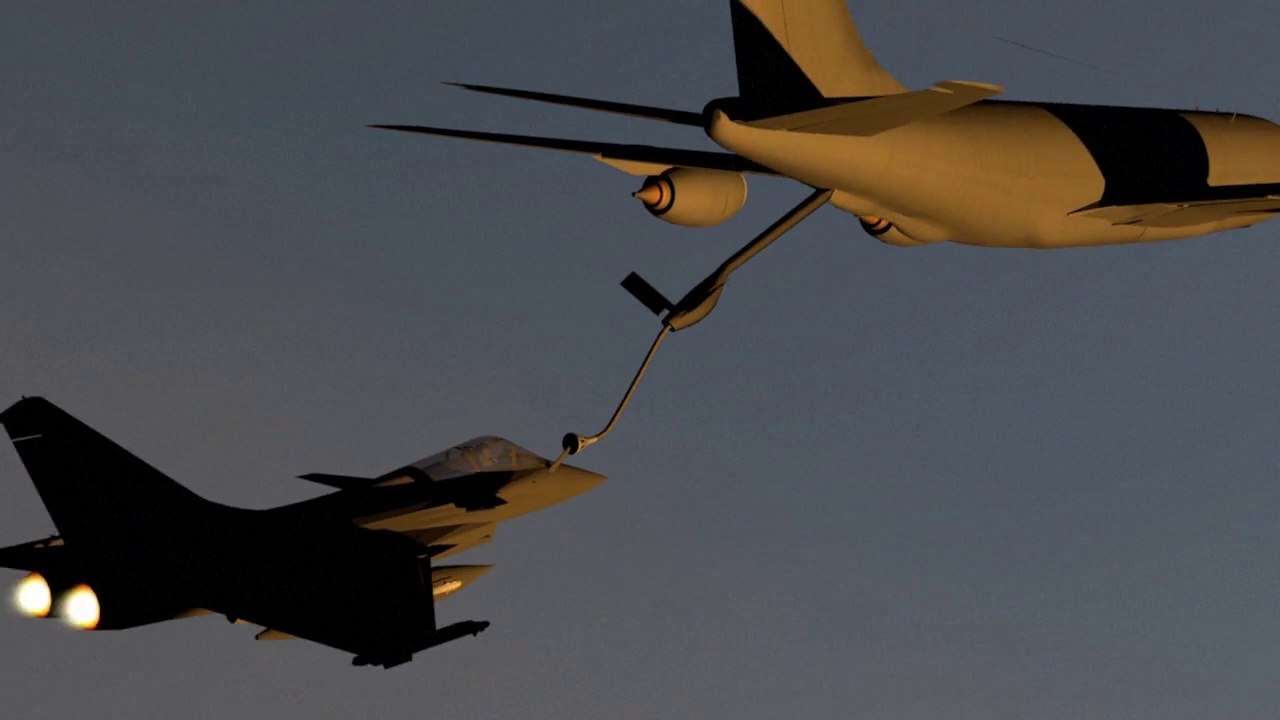 Fighter jet in-flight refuelling