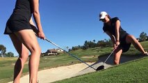 Des jolies filles font des trick shots au Golf!