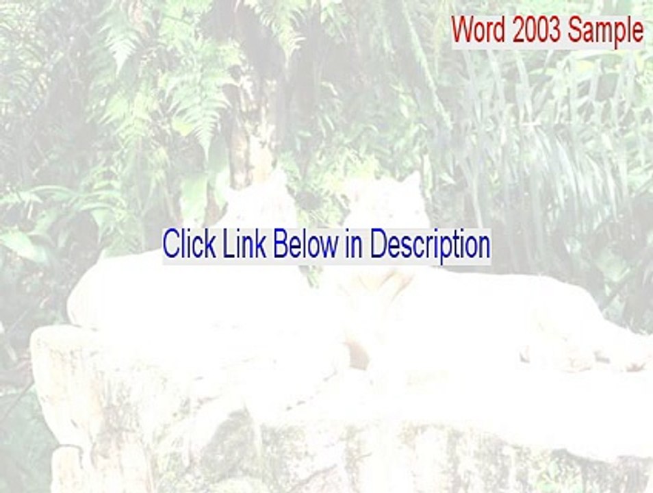 Word 2003 Sample: Simple Sample of a Smart Document Free Download (word 2003 sample text 2015)