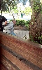 Un policier met une gifle bien violente à un SDF.