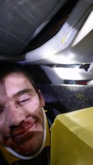 This guy filmed his own car crash and firemen intervention!