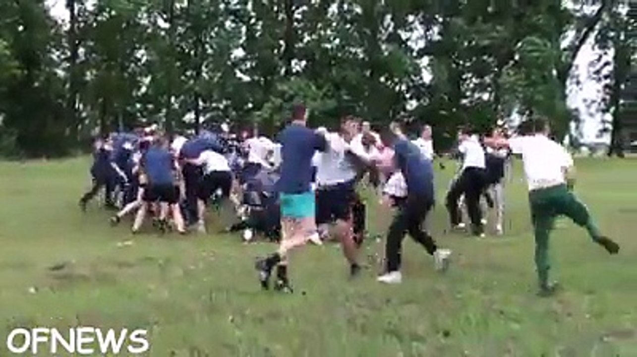 Batalla campal a las trompadas