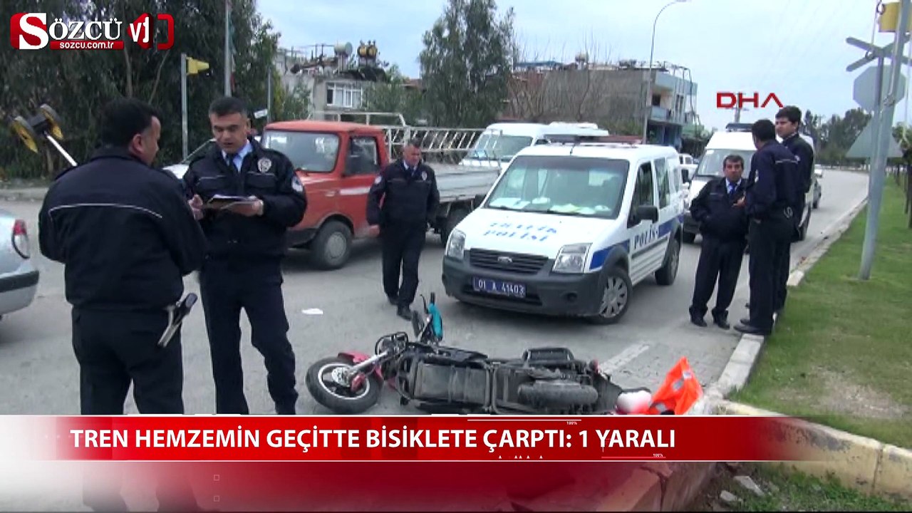 Tren hemzemin geçitte bisiklete çarptı: 1 yaralı