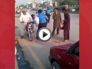 Fighting between Police man and citizens