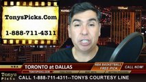 Dallas Mavericks vs. Toronto Raptors Free Pick Prediction NBA Pro Basketball Odds Preview 2-24-2015
