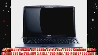 Acer Aspire 6920G-834G32Bn Core 2 Duo T8300 Centrino RAM 4 Go HDD 320 Go DVD?RW (?R DL) / DVD-RAM