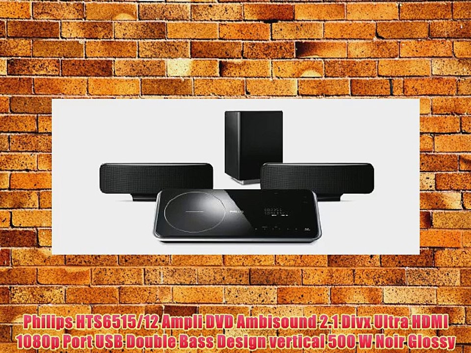 Philips HTS6515/12 Ampli DVD Ambisound 2.1 Divx Ultra HDMI 1080p Port USB Double Bass Design