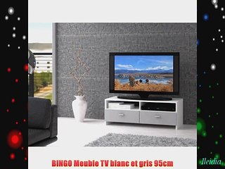 BINGO Meuble TV blanc et gris 95cm