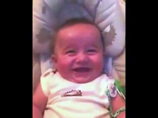 Baby laughs like a little troll