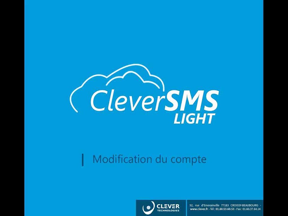 Modification de compte - CleverSMS Light - Clever Technologies©  www.cleversmslight.fr