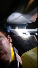 Se grabó el mismo mientras bomberos lo rescataban de accidente